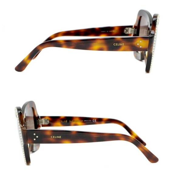 Celine Sunglasses Rhinestone Brown Silver main image 4